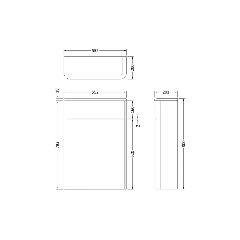 Hudson Reed Sarenna 500mm Wc Unit Contemp Dove Grey MFC Smooth Matt 800x550x200mm