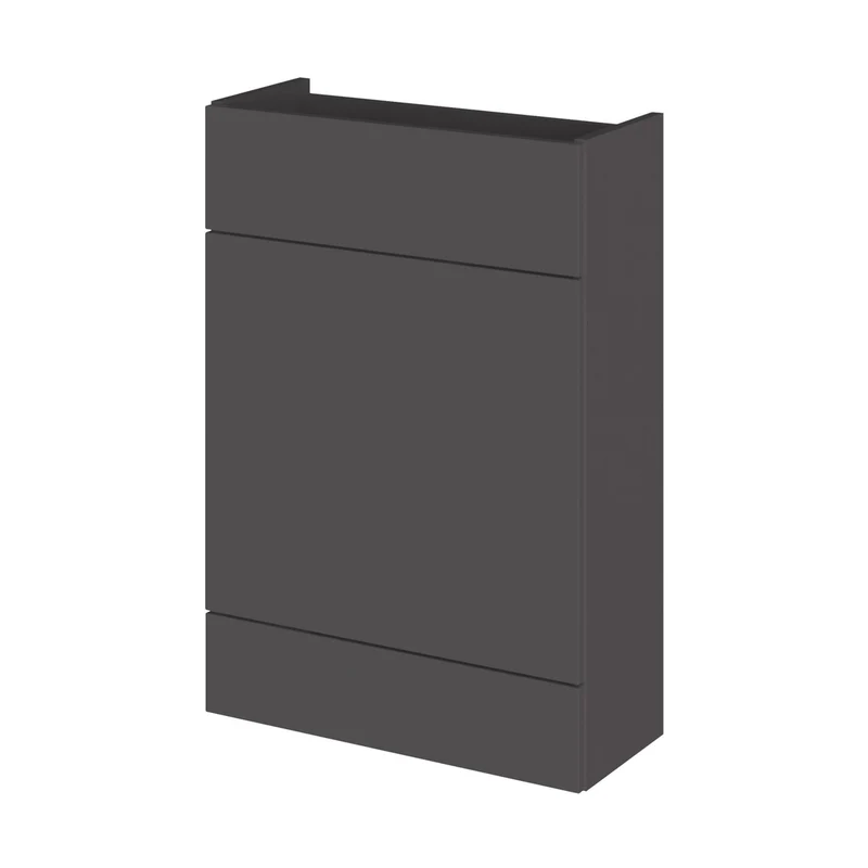 Hudson Reed Fusion 600mm Wc Unit - Compact Contemp Gloss Grey MFC Painted Gloss 864x600x255mm