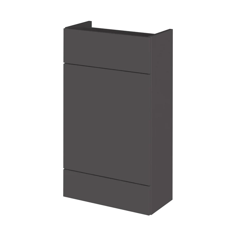 Hudson Reed Fusion 500mm Wc Unit - Compact Contemp Gloss Grey MFC Painted Gloss 864x500x255mm