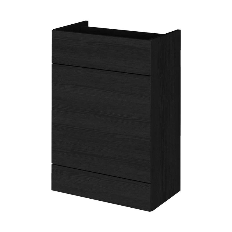 Hudson Reed Fusion 600mm Wc Unit Contemp Charcoal Black MFC Textured Woodgrain 864x600x355mm