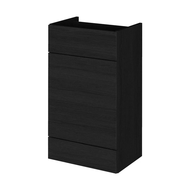 Hudson Reed Fusion 500mm Wc Unit Contemp Charcoal Black MFC Textured Woodgrain 864x500x355mm