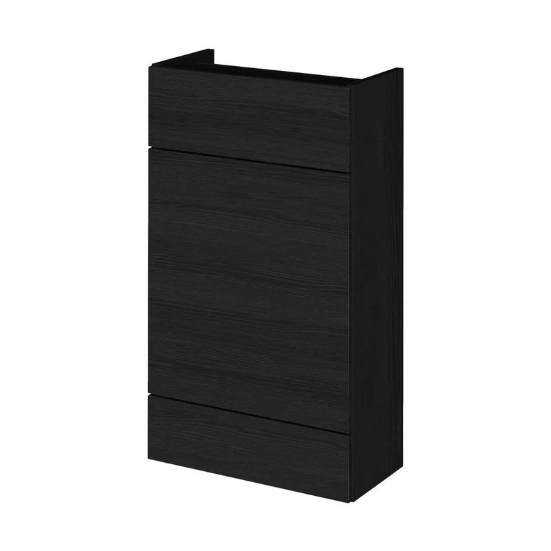 Hudson Reed Fusion 500mm Wc Unit - Compact Contemp Charcoal Black MFC Textured Woodgrain 864x500x255mm