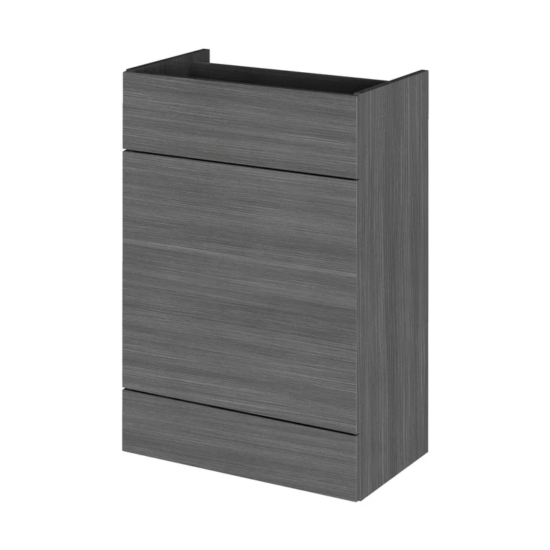 Hudson Reed Fusion 600mm Wc Unit Contemp Graphite Grey Woodgrain MFC Textured Woodgrain 864x600x355mm