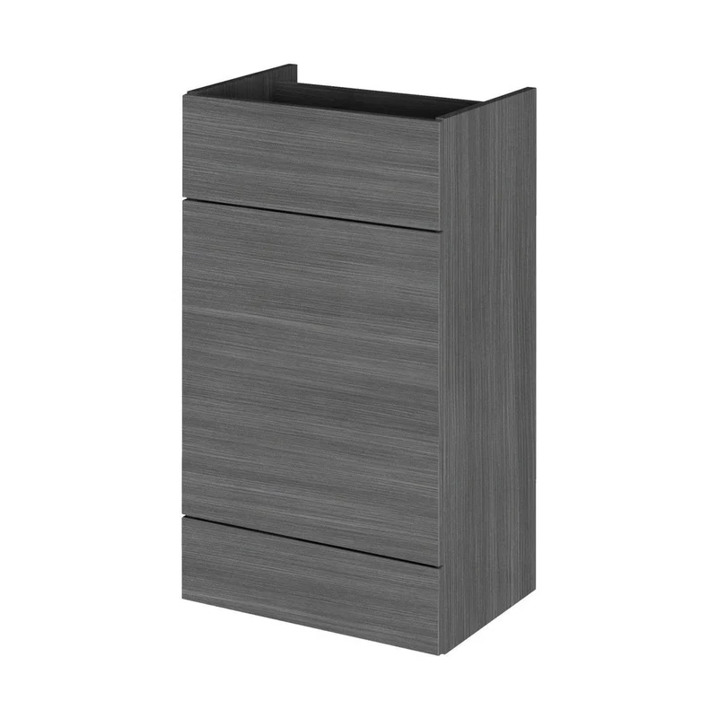 Hudson Reed Fusion 500mm Wc Unit Contemp Graphite Grey Woodgrain MFC Textured Woodgrain 864x500x355mm