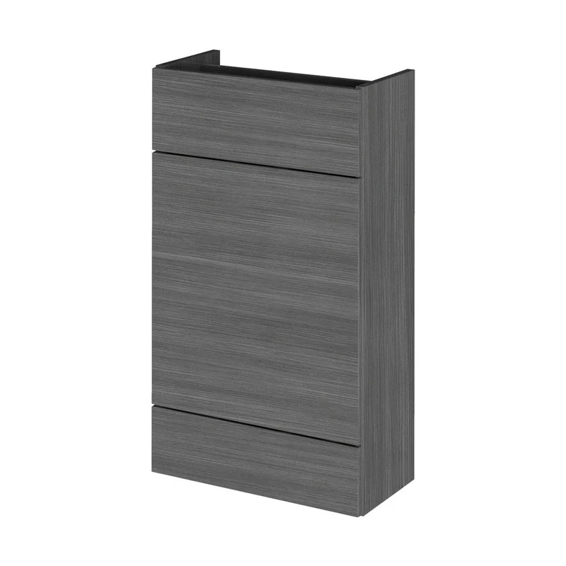 Hudson Reed Fusion 500mm Wc Unit - Compact Contemp Anthracite Woodgrain MFC Textured Woodgrain 864x500x255mm
