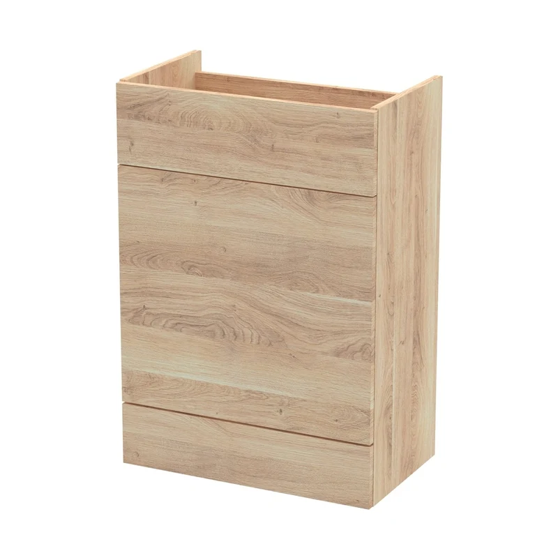 Hudson Reed Fusion 600mm Wc Unit Contemp Bleached Oak MFC Textured Woodgrain 864x600x355mm