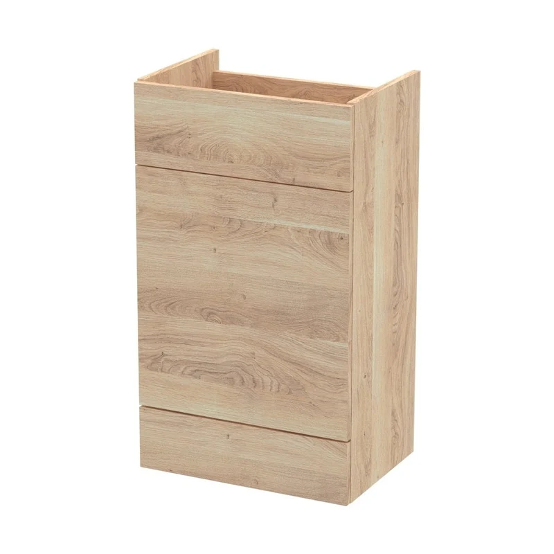 Hudson Reed Fusion 500mm Wc Unit Contemp Bleached Oak MFC Textured Woodgrain 864x500x355mm