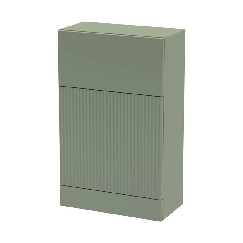 Hudson Reed Fluted 500mm Wc Unit Contemp Satin Green MFC Painted Gloss 810x500x253mm