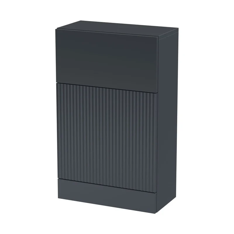 Hudson Reed Fluted 500mm Wc Unit Contemp Soft Black MFC Painted Gloss 810x500x253mm