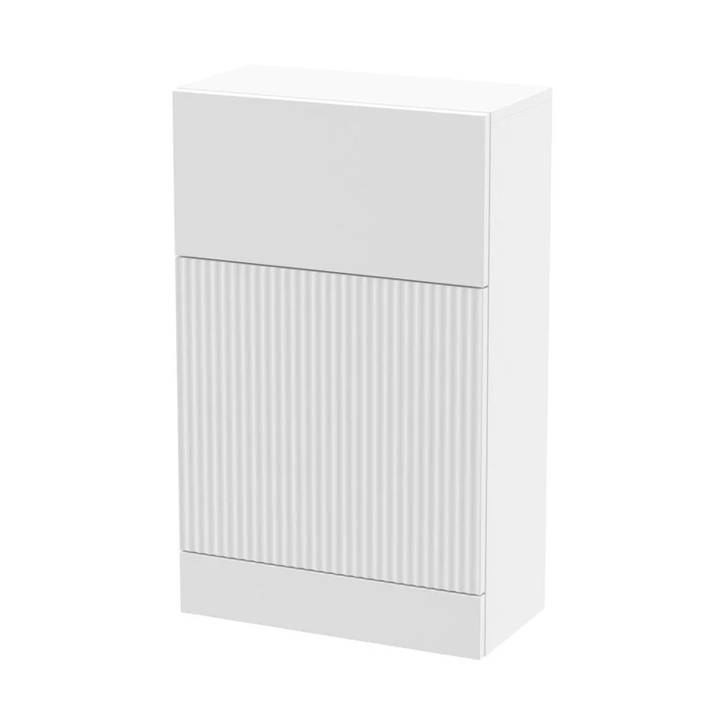 Hudson Reed Fluted 500mm Wc Unit Contemp Satin White MFC Painted Gloss 810x500x253mm