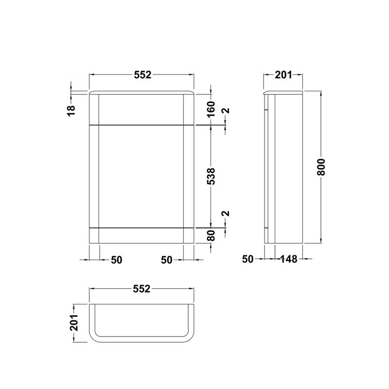 Hudson Reed Solar 550mm Wc Unit Contemp Indigo Blue MDF Vinyl Smooth Matt 800x550x200mm