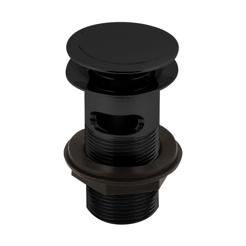 Hudson Reed Wastes Push Button Basin Waste Contemp Matt Black Stainless Steel 61x61x97mm
