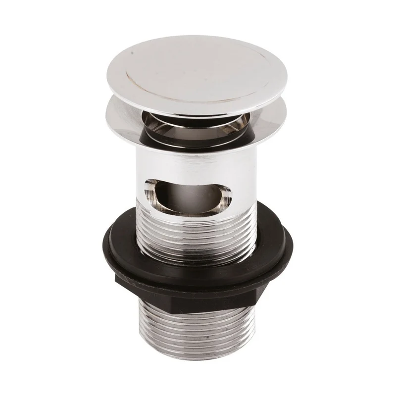 Hudson Reed Wastes Push Button Basin Waste Contemp Chrome Stainless Steel 61x61x97mm