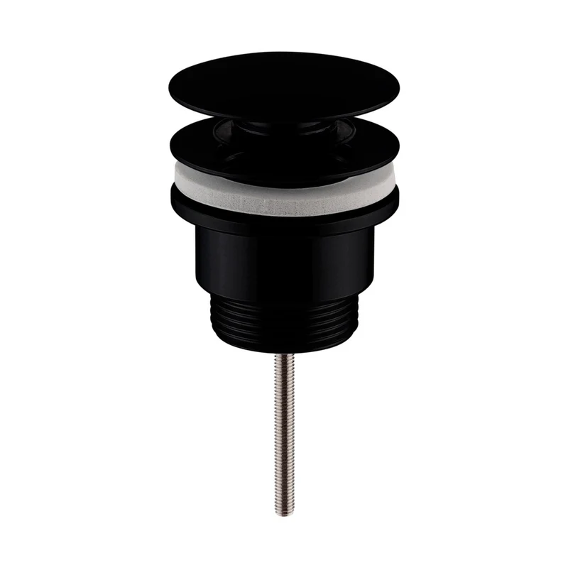 Hudson Reed Wastes Universal Push Button Basin Waste Slotted & Un-slotted Contemp Matt Black Brass 110x63x65mm