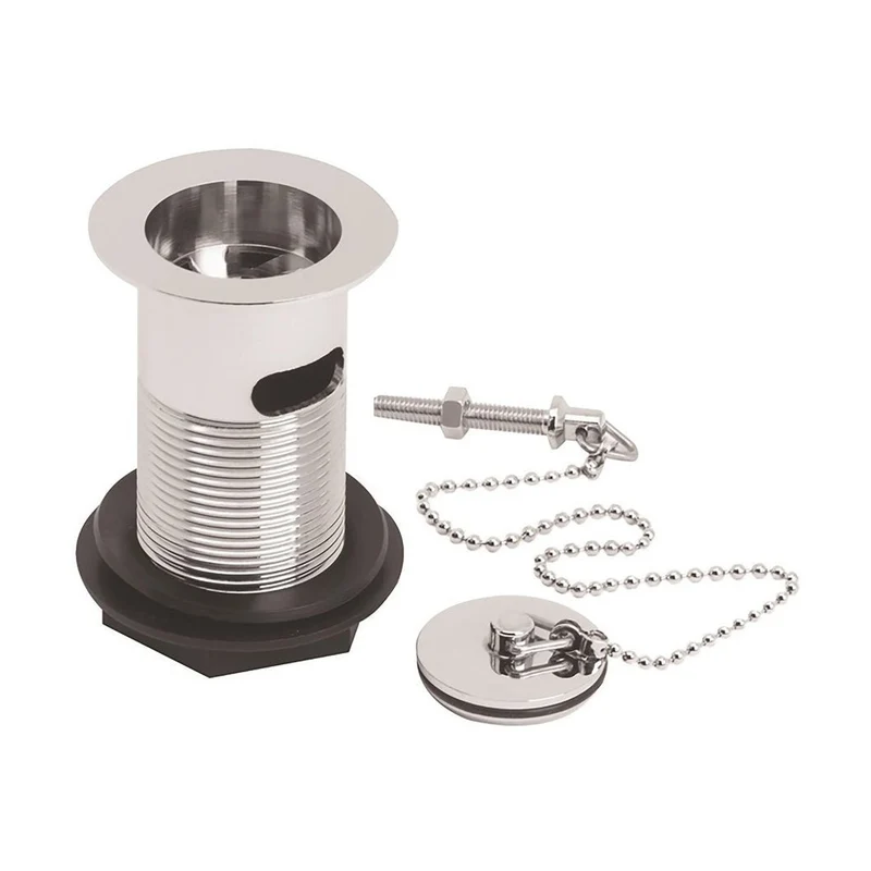Hudson Reed Wastes Basin Plug And Chain Contemp Chrome Stainless Steel 60x60x88mm