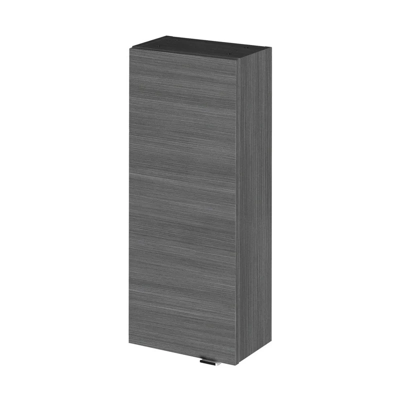 Hudson Reed Fusion 300mm Wall Unit Contemp Graphite Grey Woodgrain MFC Textured Woodgrain 700x300x180mm