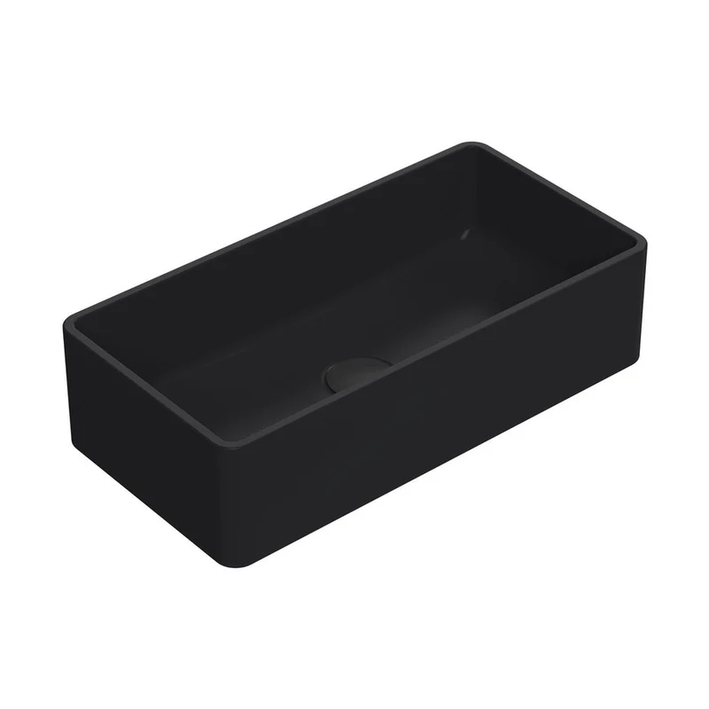 Hudson Reed Vessels Rectangular Vessel Contemp Matt Black Vitreous China 120x465x235mm