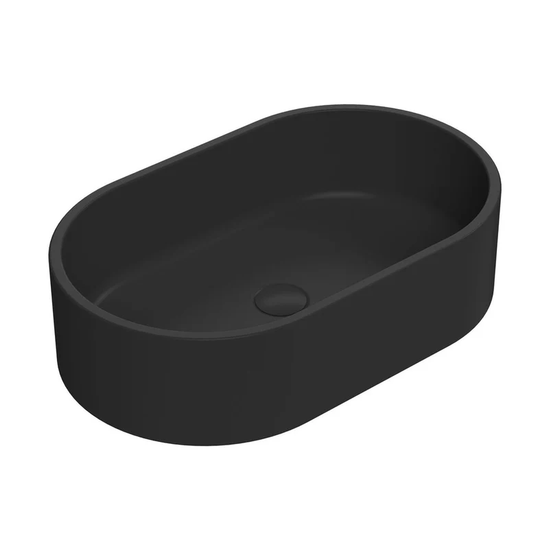 Hudson Reed Vessels Oval Vessel Contemp Matt Black Vitreous China 145x565x350mm