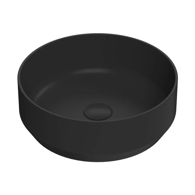 Hudson Reed Vessels Round Vessel Contemp Matt Black Vitreous China 120x350x350mm