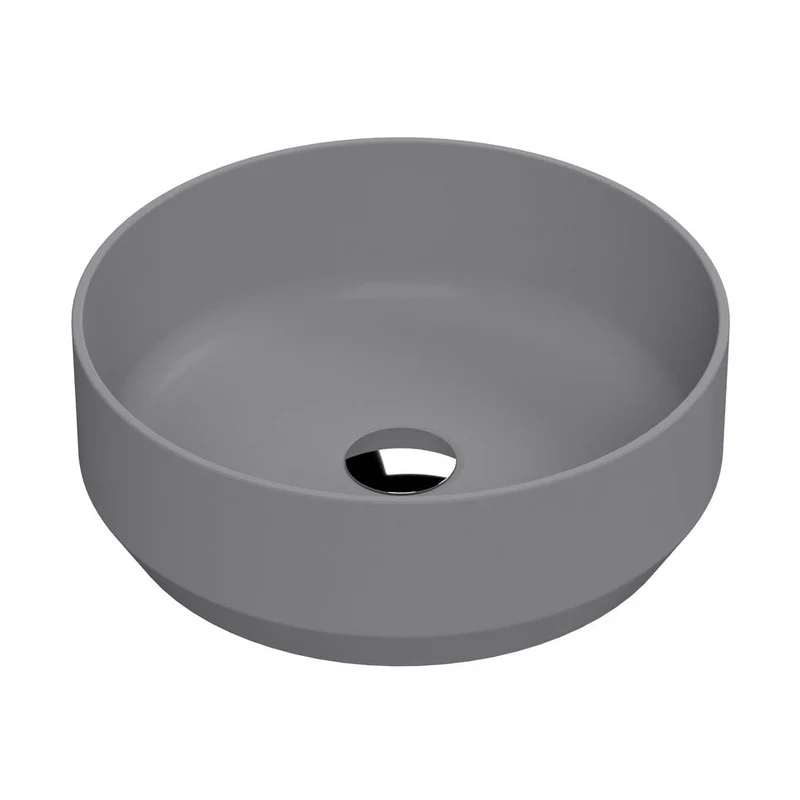 Hudson Reed Vessels Round Vessel Contemp Matt Grey Vitreous China 120x350x350mm