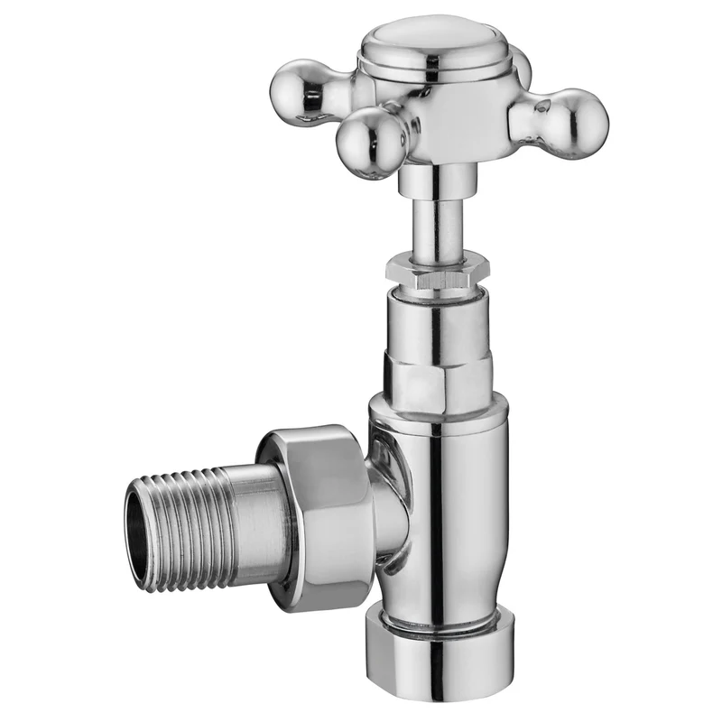 Hudson Reed Radiator Valves Angled Radiator Valve Pack (pairs) Trad Chrome Steel 120x66x66mm