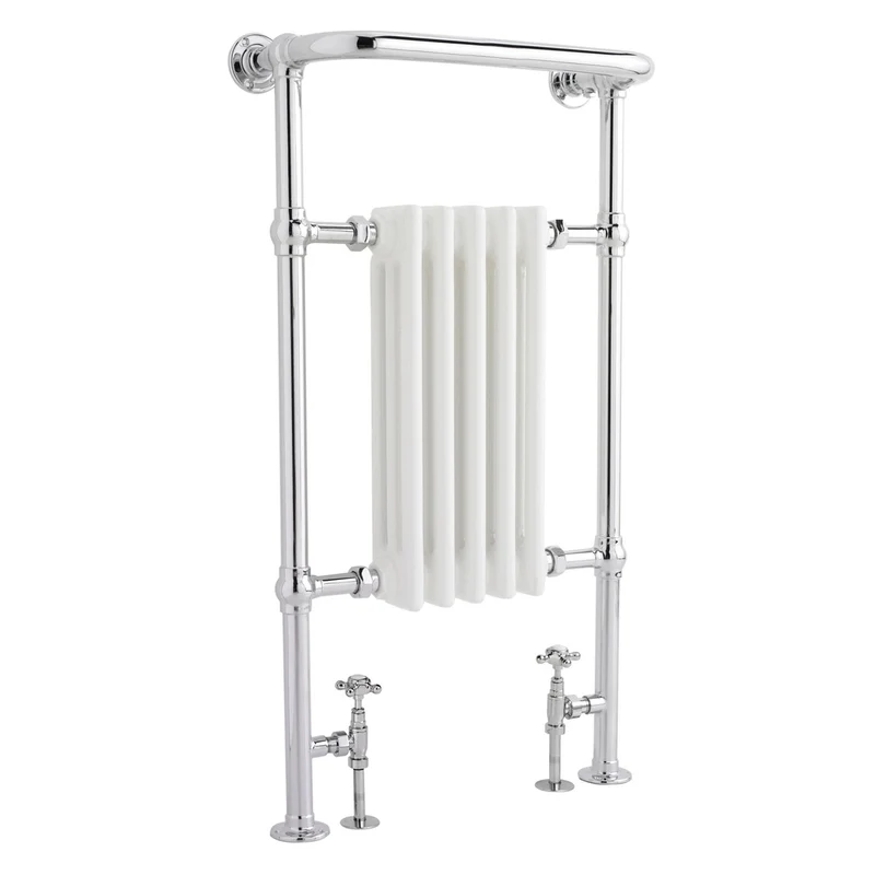 Hudson Reed Trad Column Radiators Small Harrow Trad Radiator Chrome/white Steel 965x538x230mm