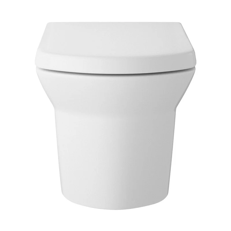 Hudson Reed Maya Wall Hung Pan & Seat Contemp Gloss White Vitreous China 400x355x525mm