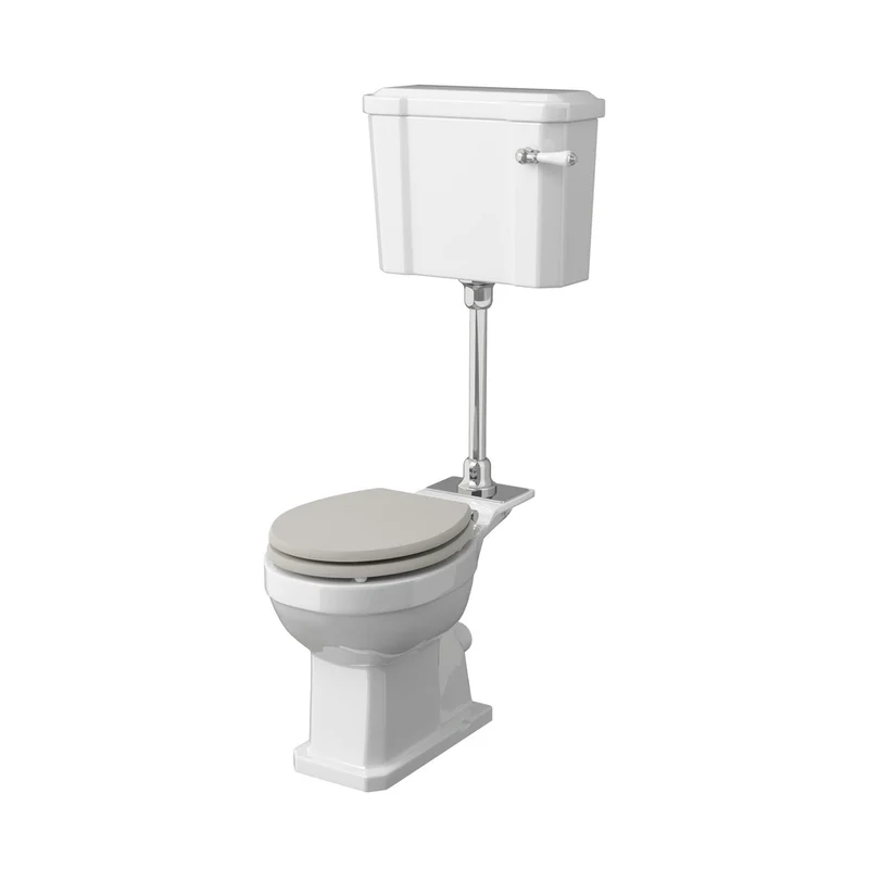Hudson Reed Richmond Mid Level Pan, Cistern And Flush Pipe Kit Trad Gloss White Vitreous China 1270x510x724mm
