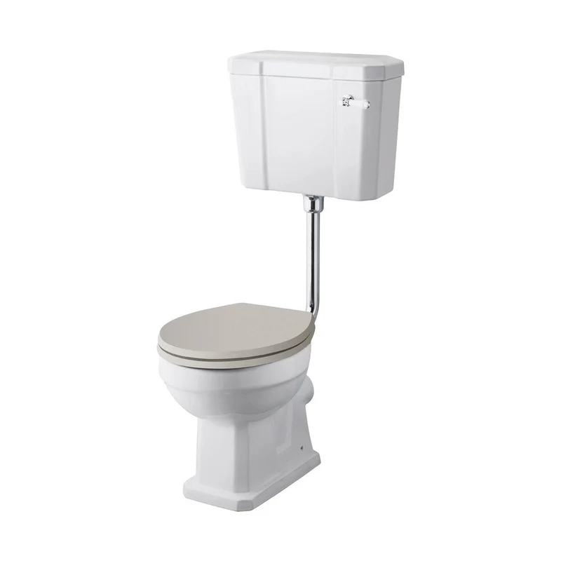 Hudson Reed Richmond Low Level Pan, Cistern & Flush Pipe Kit Trad Gloss White Vitreous China 985x474x660mm