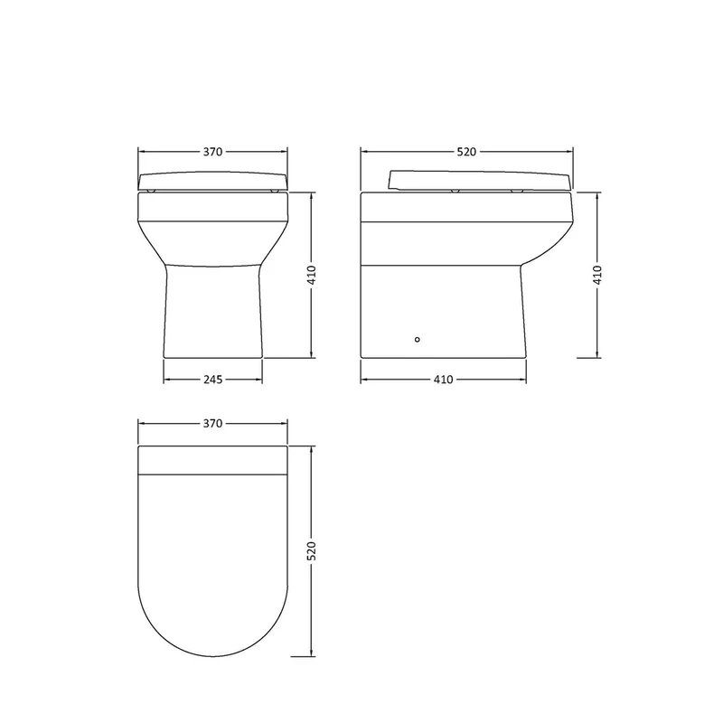Hudson Reed Back To Wall Toilets Back To Wall Pan & Seat Contemp Gloss White Vitreous China 410x370x520mm