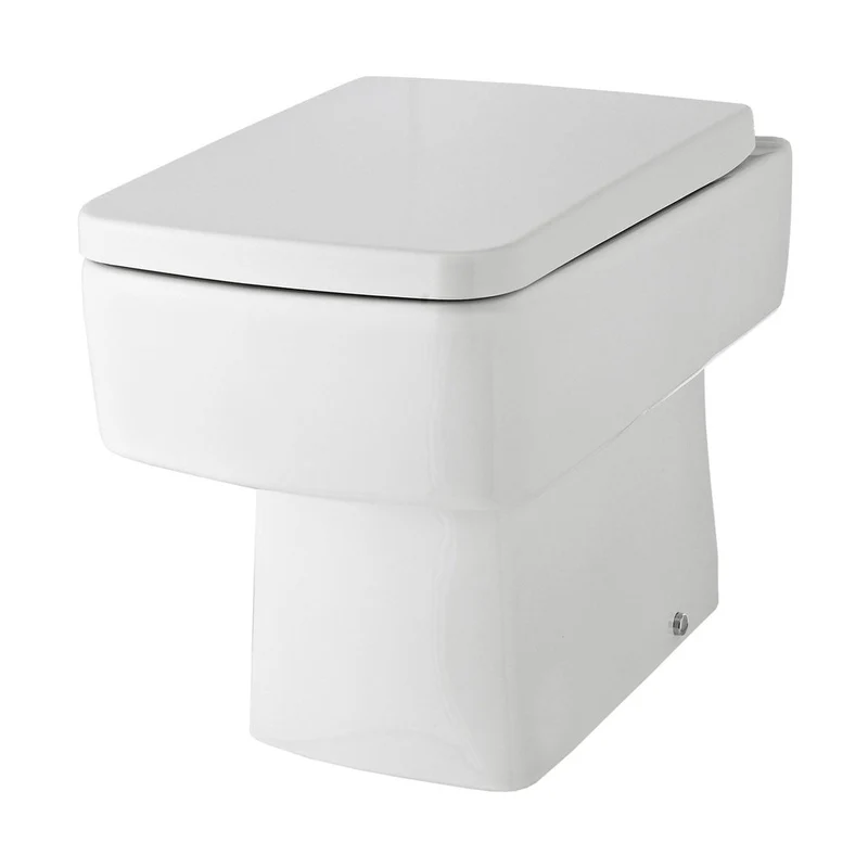 Hudson Reed Back To Wall Toilets Back To Wall Pan & Seat Contemp Gloss White Vitreous China 400x350x520mm