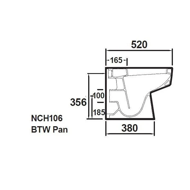 Hudson Reed Back To Wall Toilets Back To Wall Pan & Seat Contemp Gloss White Vitreous China 400x350x520mm