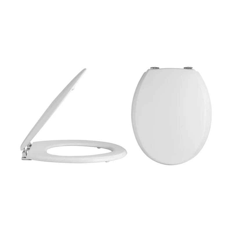 Hudson Reed Toilet Seats Trad Toilet Seat Chrome Hinges White Wood,zinc Alloy