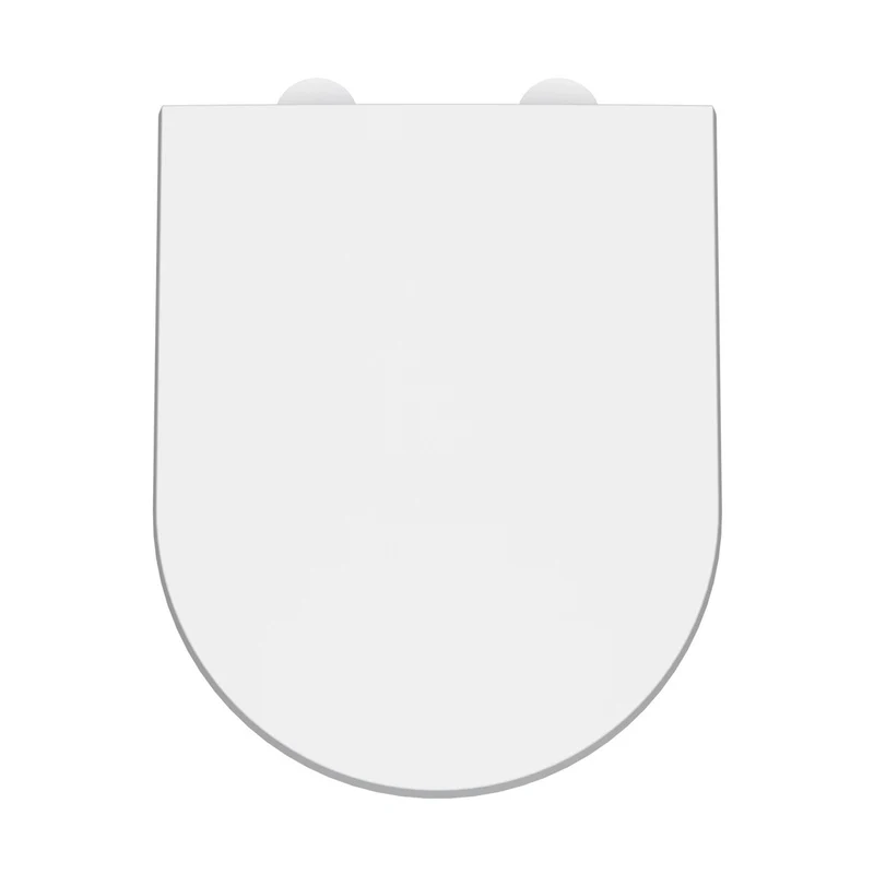 Hudson Reed Toilet Seats D Shaped Soft Close Toilet Seat Contemp Gloss White Urea 70x370x450mm - NTS007W