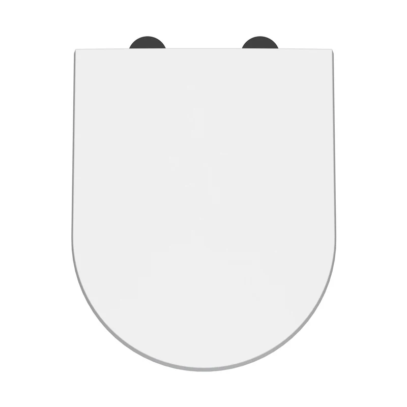 Hudson Reed Toilet Seats D Shaped Soft Close Toilet Seat Contemp Gloss White Urea 70x370x450mm - NTS007B