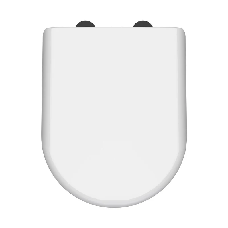 Hudson Reed Toilet Seats D Shaped Soft Close Toilet Seat Contemp Gloss White Urea 70x364x446mm - NTS004B