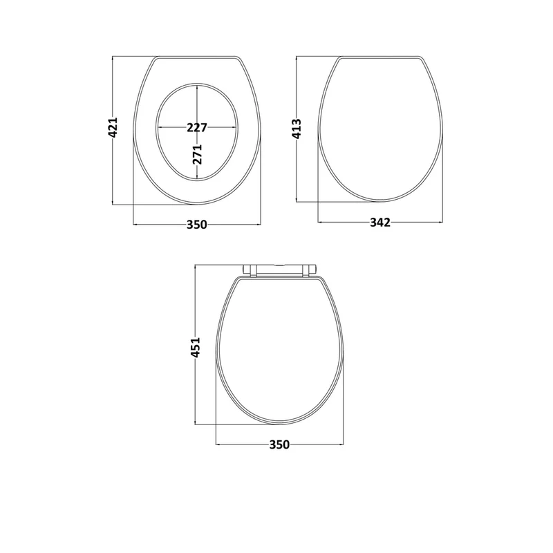 Hudson Reed Toilet Seats Richmond Toilet Seat Trad White MDF Vinyl,zinc Alloy