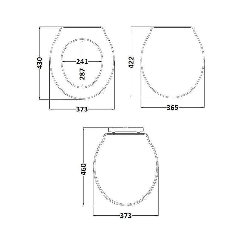 Hudson Reed Old London Ryther Toilet Seat Trad Storm Grey MDF Vinyl,zinc Alloy 60x373x460mm