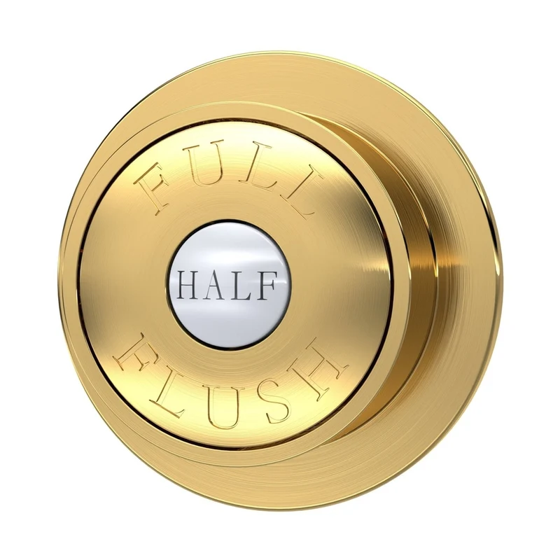 Hudson Reed Toilet Accessories Brushed Brass Dual Flush Button Trad Abs 72x72x85mm