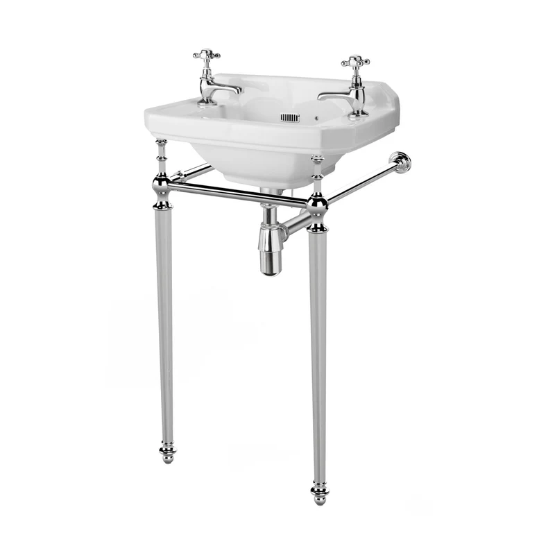 Hudson Reed Richmond Basin Stand Trad Chrome Stainless Steel 750x493x442mm