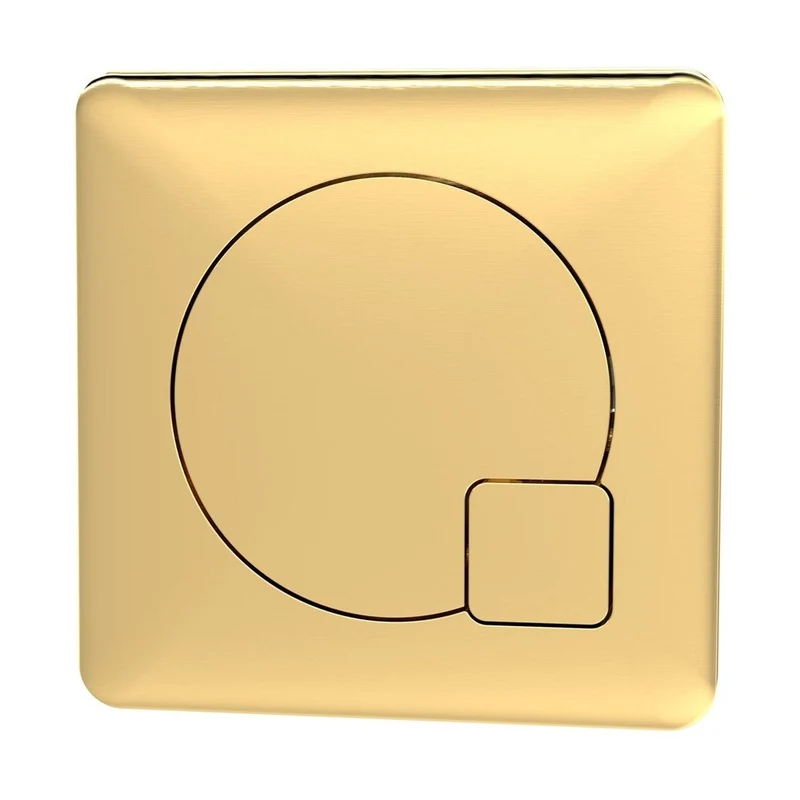 Hudson Reed Toilet Accessories Square Dual Flush Brushed Brass Push Button Contemp Abs 70x70x99mm