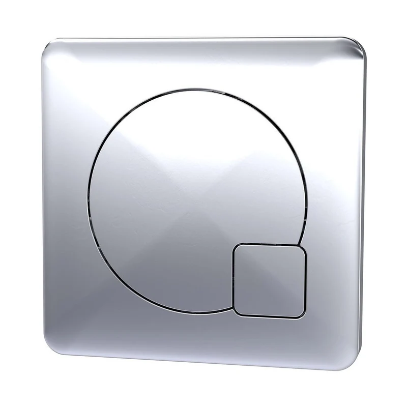 Hudson Reed Toilet Accessories Square Dual Flush Chrome Push Button Contemp Abs 70x70x99mm