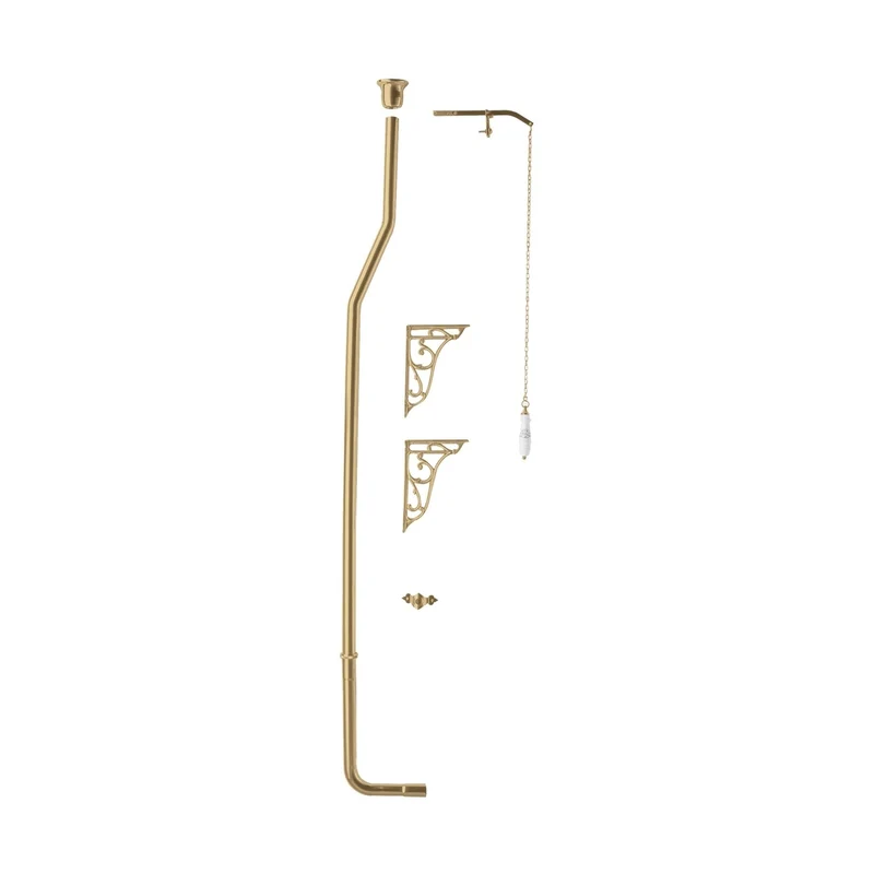 Hudson Reed Toilet Accessories High Level Flush Pipe Pack Trad Brushed Brass Brass 1683x80x205mm