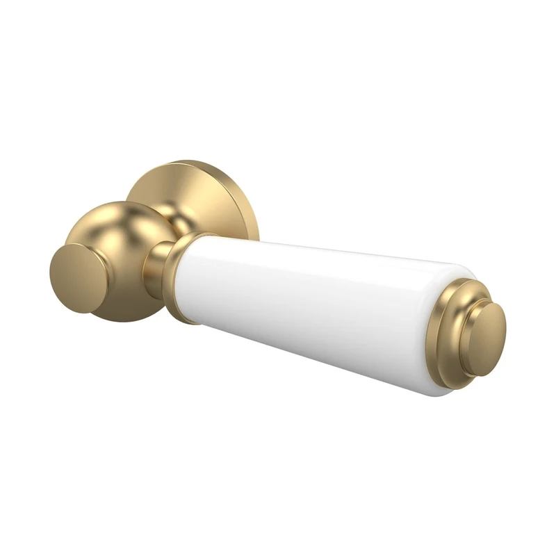 Hudson Reed Toilet Accessories Brushed Brass Ceramic Handle Wc Lever Trad 165x32x99mm