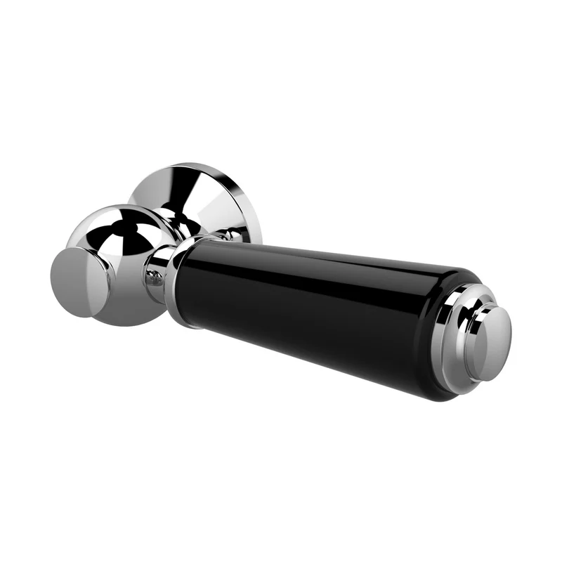 Hudson Reed Toilet Accessories Black Wc Lever Trad Chrome Brass Ceramic 167x32x100mm