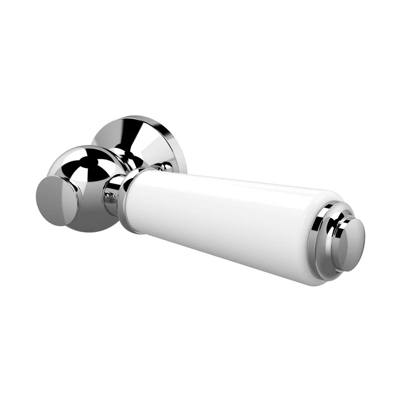 Hudson Reed Toilet Accessories Ceramic Wc Lever Trad Chrome/white Brass Ceramic 167x32x100mm