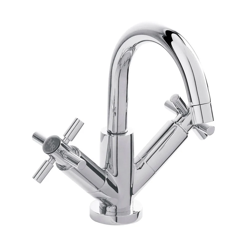 Hudson Reed Tec Crosshead Mono Basin Mixer Contemp Chrome Brass 217x230x175mm