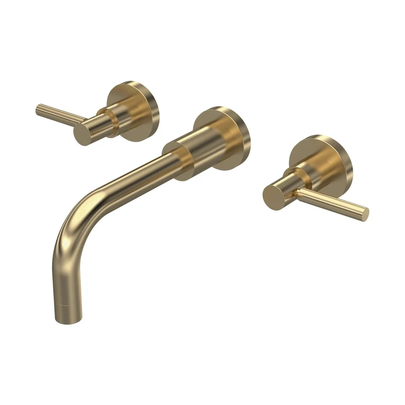 Hudson Reed Tec Lever Wall Mounted Basin Mixer Contemp Brushed Brass Brass 106x320x260mm