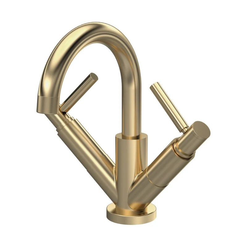 Hudson Reed Tec Lever Mono Basin Mixer Contemp Brushed Brass Brass 217x260x175mm