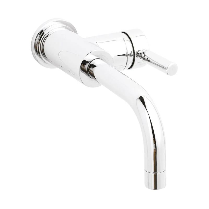 Hudson Reed Tec Single Lever Wall Mounted Basin Mixer Contemp Chrome Brass,plastic 210x55x200mm